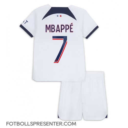 Paris Saint-Germain Kylian Mbappe #7 Bortatröja Barn 2023-24 Kortärmad (+ korta byxor)